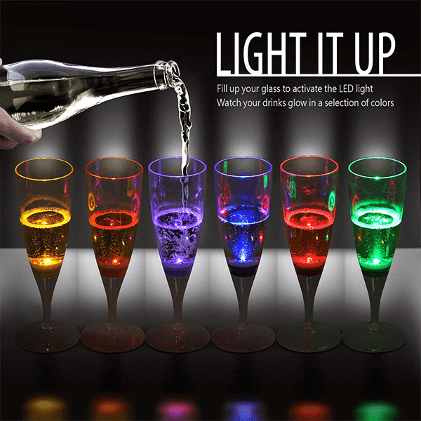 Liquid Sensor LED Champagne Glass