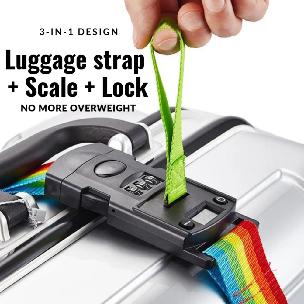 Luggage Strap With Electronic Scale & Lock (TSA approved)