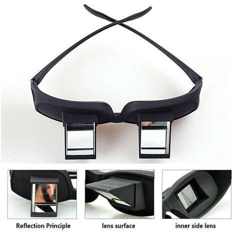 Lazy glasses for horizontal reading and watching tv