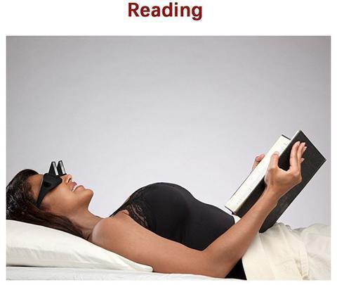 Lazy glasses for horizontal reading and watching tv